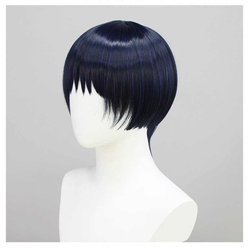 Genshin Impact |Wanderer Scaramouche Cosplay Wig Short Hair Black Blue 30cm