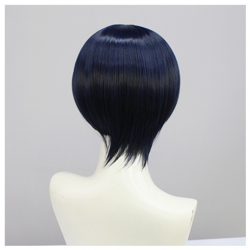 Genshin Impact |Wanderer Scaramouche Cosplay Wig Short Hair Black Blue 30cm