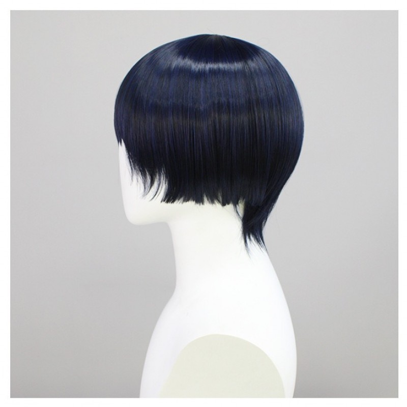 Genshin Impact |Wanderer Scaramouche Cosplay Wig Short Hair Black Blue 30cm