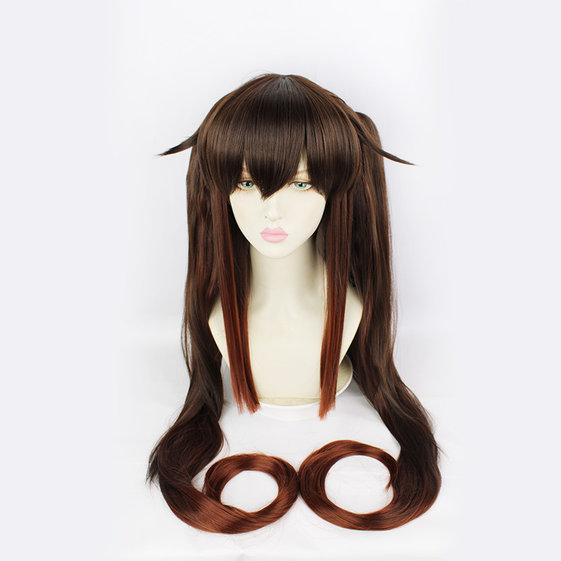 Genshin Impact | Wangsheng Funeral Parlor Hu Tao Cosplay Wig Heat Resistant Synthetic Brown-Black Hair 100cm