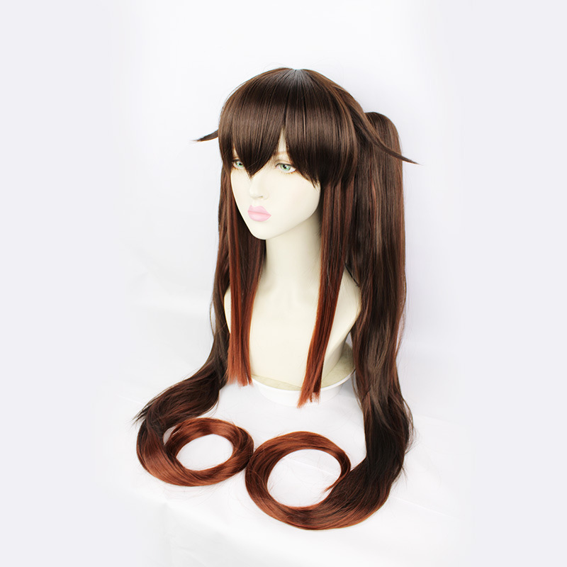 Genshin Impact | Wangsheng Funeral Parlor Hu Tao Cosplay Wig Heat Resistant Synthetic Brown-Black Hair 100cm