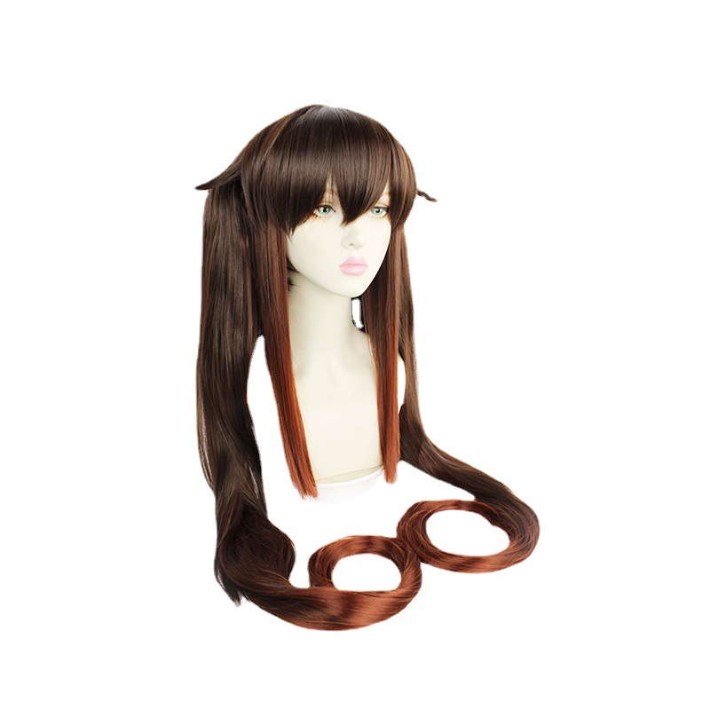 Genshin Impact | Wangsheng Funeral Parlor Hu Tao Cosplay Wig Heat Resistant Synthetic Brown-Black Hair 100cm