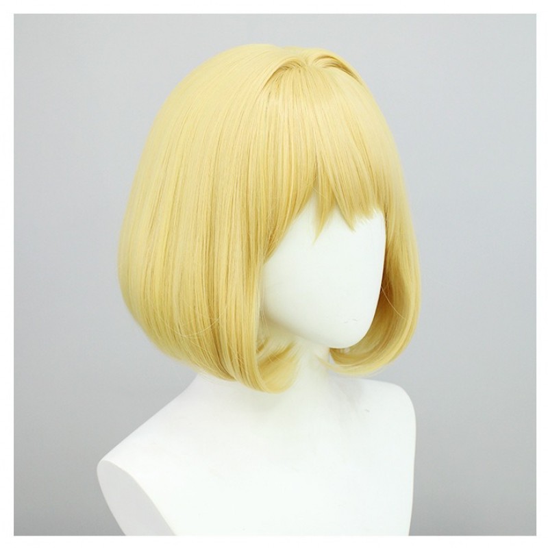 VTuber Virtual Idol Amelia Watson Casual Cosplay Wig - Everyday Yellow Short Bob Haircut