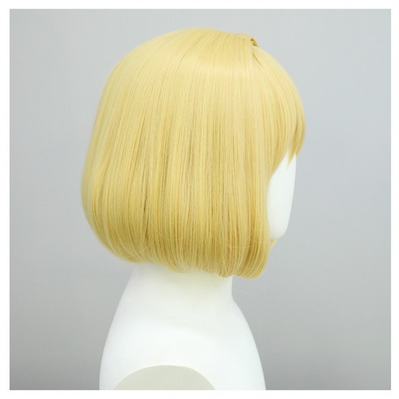 VTuber Virtual Idol Amelia Watson Casual Cosplay Wig - Everyday Yellow Short Bob Haircut