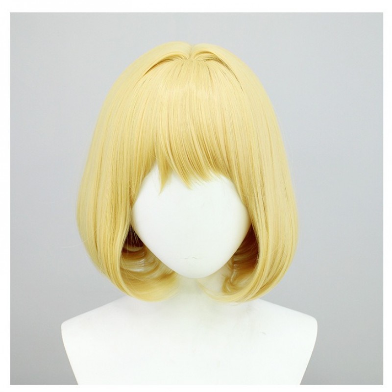 VTuber Virtual Idol Amelia Watson Casual Cosplay Wig - Everyday Yellow Short Bob Haircut