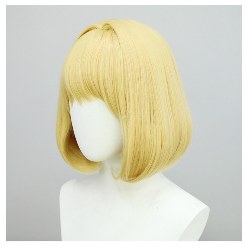 VTuber Virtual Idol Amelia Watson Casual Cosplay Wig - Everyday Yellow Short Bob Haircut