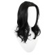 Tokyo Revengers Kiyomizu Keisuke Cosplay Wig - Black Mid-Parted Slightly Curled Medium-Length Hair 45cm