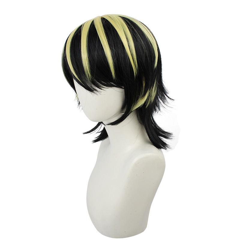 Tokyo Revengers H Cosplay Wig - Blonde Highlights Short Hair