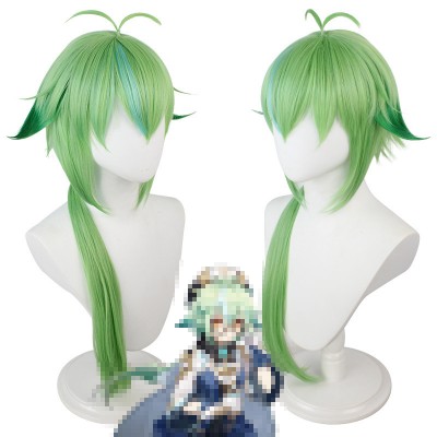 Genshin Impact | Sucrose Cosplay Wig Sweetness T-Color Gradient Green Backward Curls 80cm