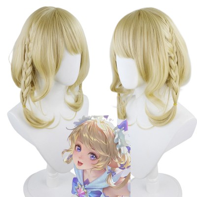 King of Glory Yao Time Wish Realm Cosplay Wig  Blonde Curly Hair