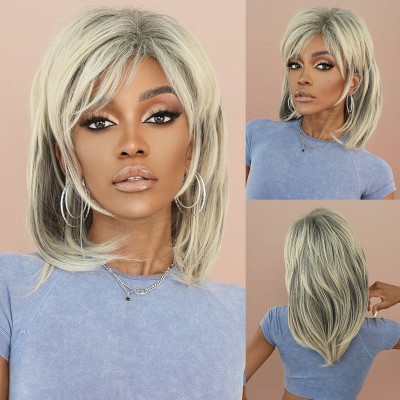 Grayish-Beige Wig for Black Women