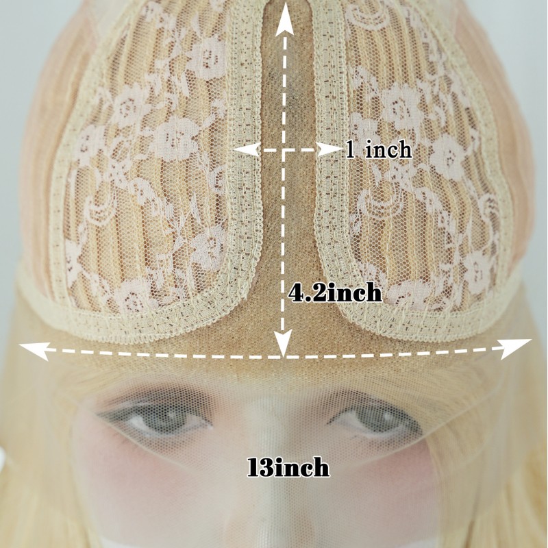 13 x4 Part Lace  Middle Part Light Blonde Hand-Tied Wig