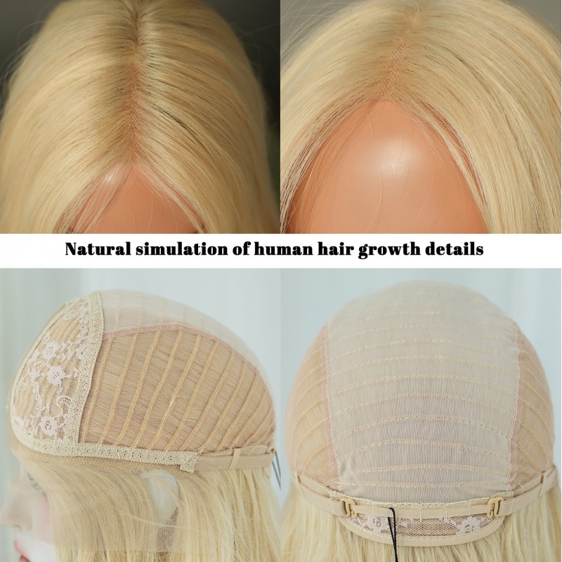 13 x4 Part Lace  Middle Part Light Blonde Hand-Tied Wig