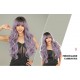 Ash Purple Long Wavy Wig with Root Color Synthetic Hair