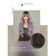 Ash Purple Long Wavy Wig with Root Color Synthetic Hair