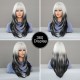 Black to White Ombré Long Straight Wig