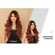 Caramel Brown Long Wavy Wig with Middle Part and Small T-Lace Hair