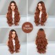 Caramel Brown Long Wavy Wig with Middle Part and Small T-Lace Hair