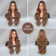 Center-Part Brown Gradient Long Wavy Synthetic Wig