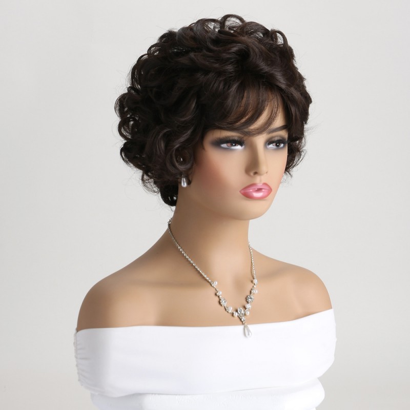 Classic Brown Short Curly Wig