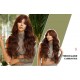 Coco Brown Long Wavy Wig with Side Bangs