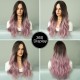 Dreamy Pink to Purple Gradient Long Wavy Wig with Middle Part