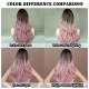 Dreamy Pink to Purple Gradient Long Wavy Wig with Middle Part