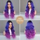 Dreamy Purple-Blue Ombré Mid-Part Wave Lace Wig