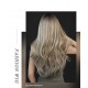 Gradient Ash Blonde Loose Wave Long Curl Wig with Bangs