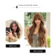 Honey Oolong Brown Super Long Wavy Curls with Straight Bangs Wig