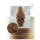 Honey Oolong Brown Super Long Wavy Curls with Straight Bangs Wig