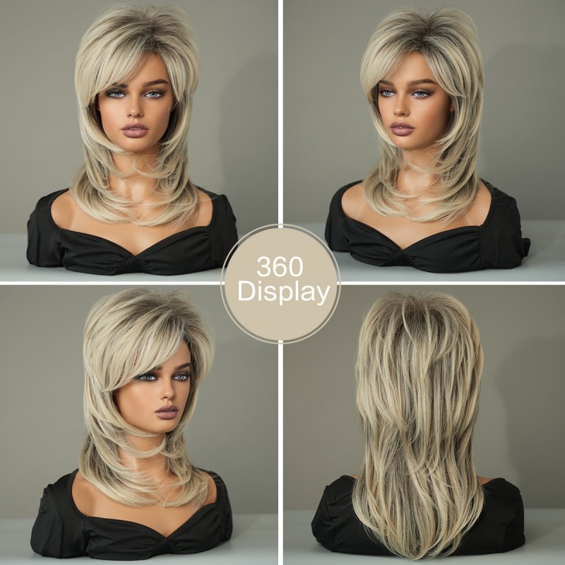 Grayish-Beige Wig for Black Women