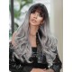 Gradient Silver Grey Long Big Wavy Wig