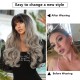 Gradient Silver Grey Long Big Wavy Wig