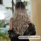 Gradient Silver Grey Long Big Wavy Wig