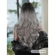 Gradient Silver Grey Long Big Wavy Wig