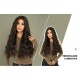 Long Black Wavy Wig with Center Part Synthetic Wig