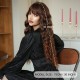 Long Dark Brown Water Wave Wig With Bang