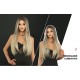 Long Straight Haired Middle Part Gray Gold Ombre Wig