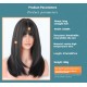 Long Straight Wig with Inner Curl and Airy Bangs