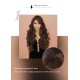 Long Wavy Hair with Reddish-Brown and Gold Balayage Angled Bangs Wig