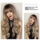 Gradient Brown Long Wavy Wig with Realistic Effect