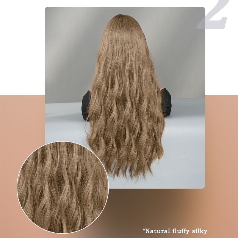 Long Wavy Wig with Misty Brown Tonal Bangs