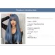 Mermaid Blue Highlights Straight Bangs Long Straight Wig