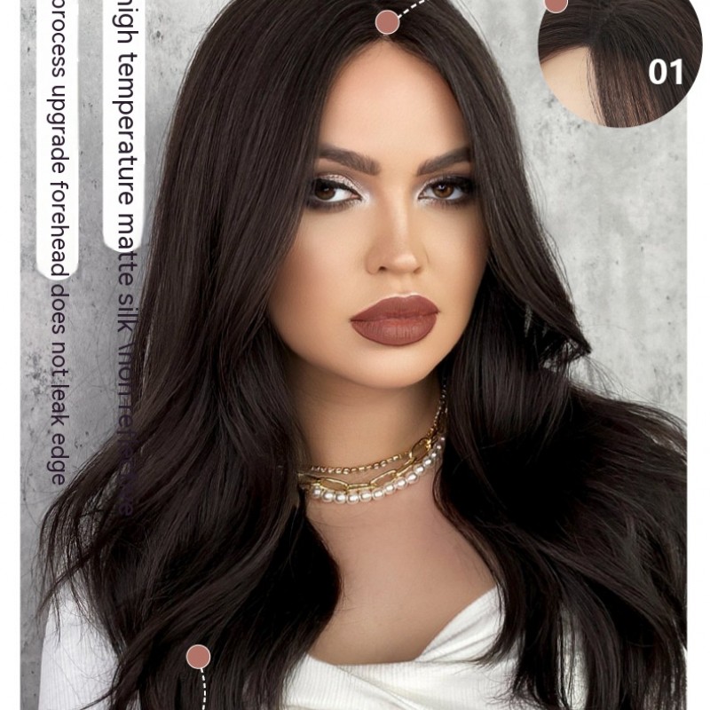 Middle Part Hand-Tied Lace Front Long Wavy Wig