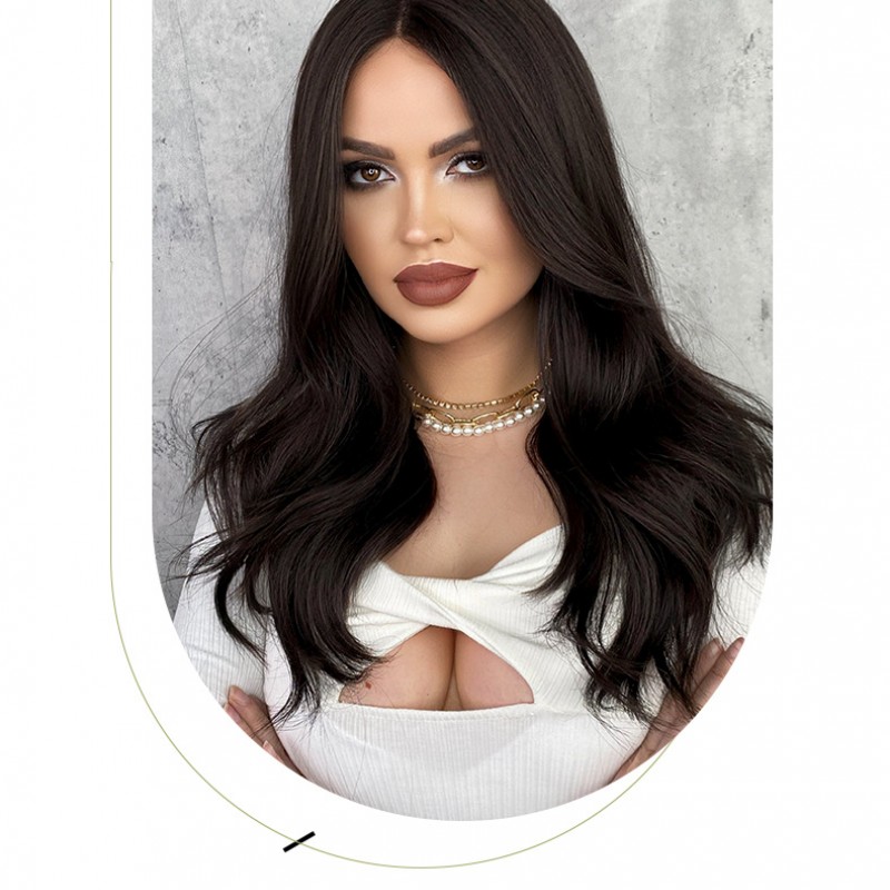 Middle Part Hand-Tied Lace Front Long Wavy Wig