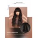 Natural Black Long Hair with Big Waves and Blunt Bangs