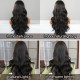 Natural Black Long Wavy Wig with Bangs Synthetic Wig