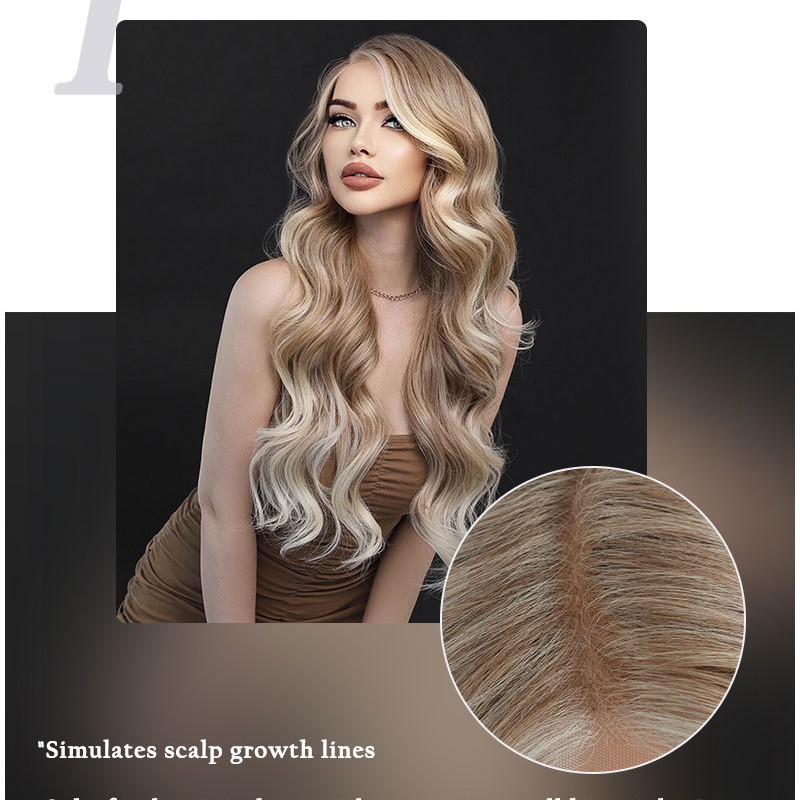 Off-White Long Curls Side Part Big Waves Lace Front Wig