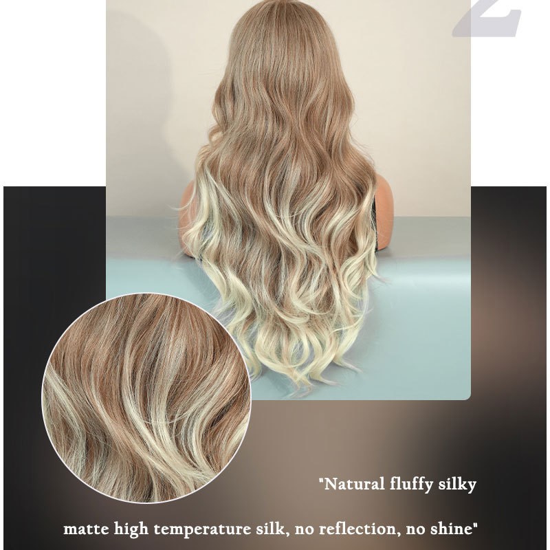 Off-White Long Curls Side Part Big Waves Lace Front Wig